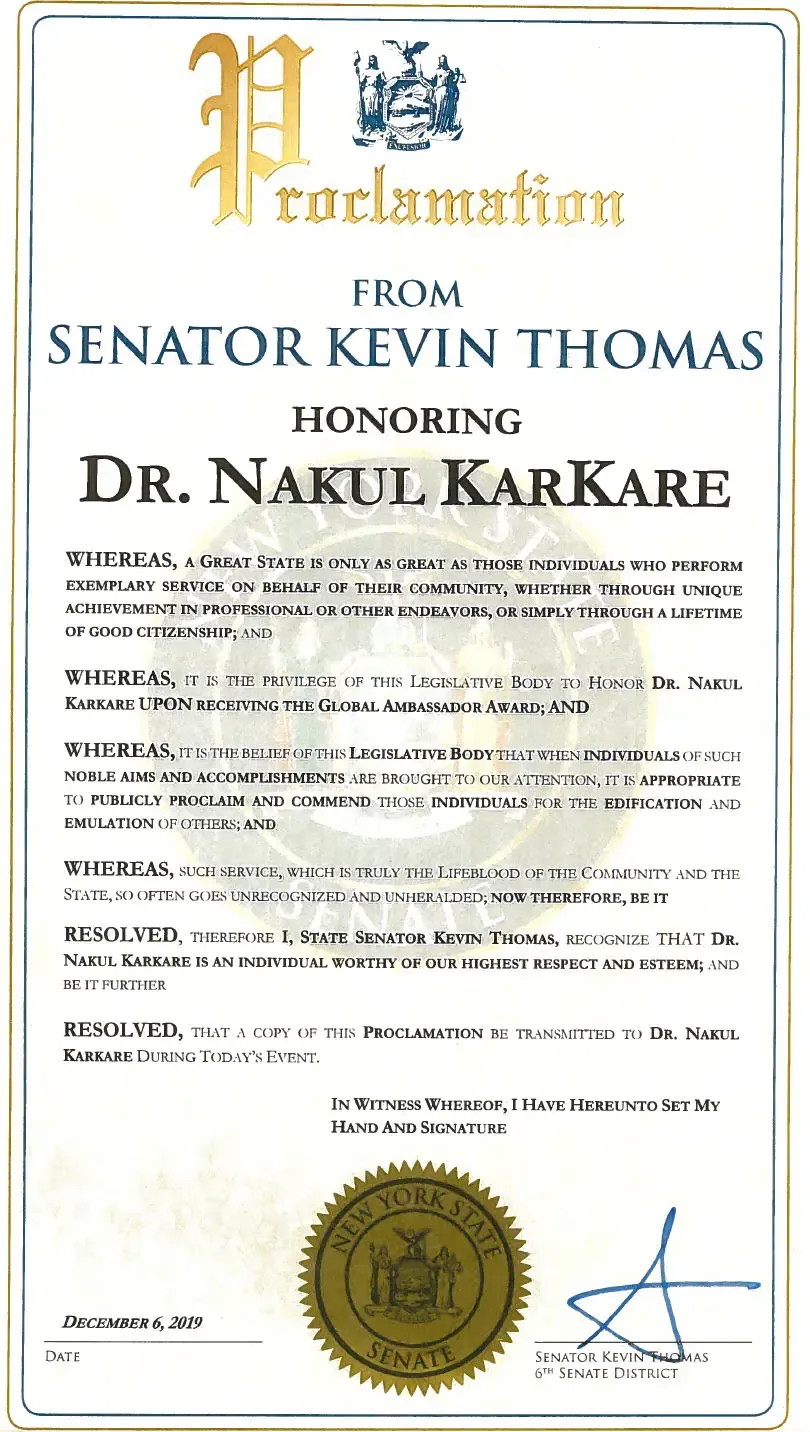 Proclamation from Senator Kevin Thomas