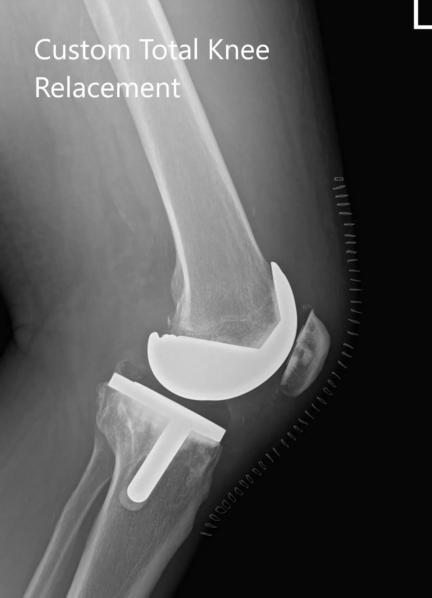 Preoperative X-ray of the left knee showing AP and lateral views - img 2