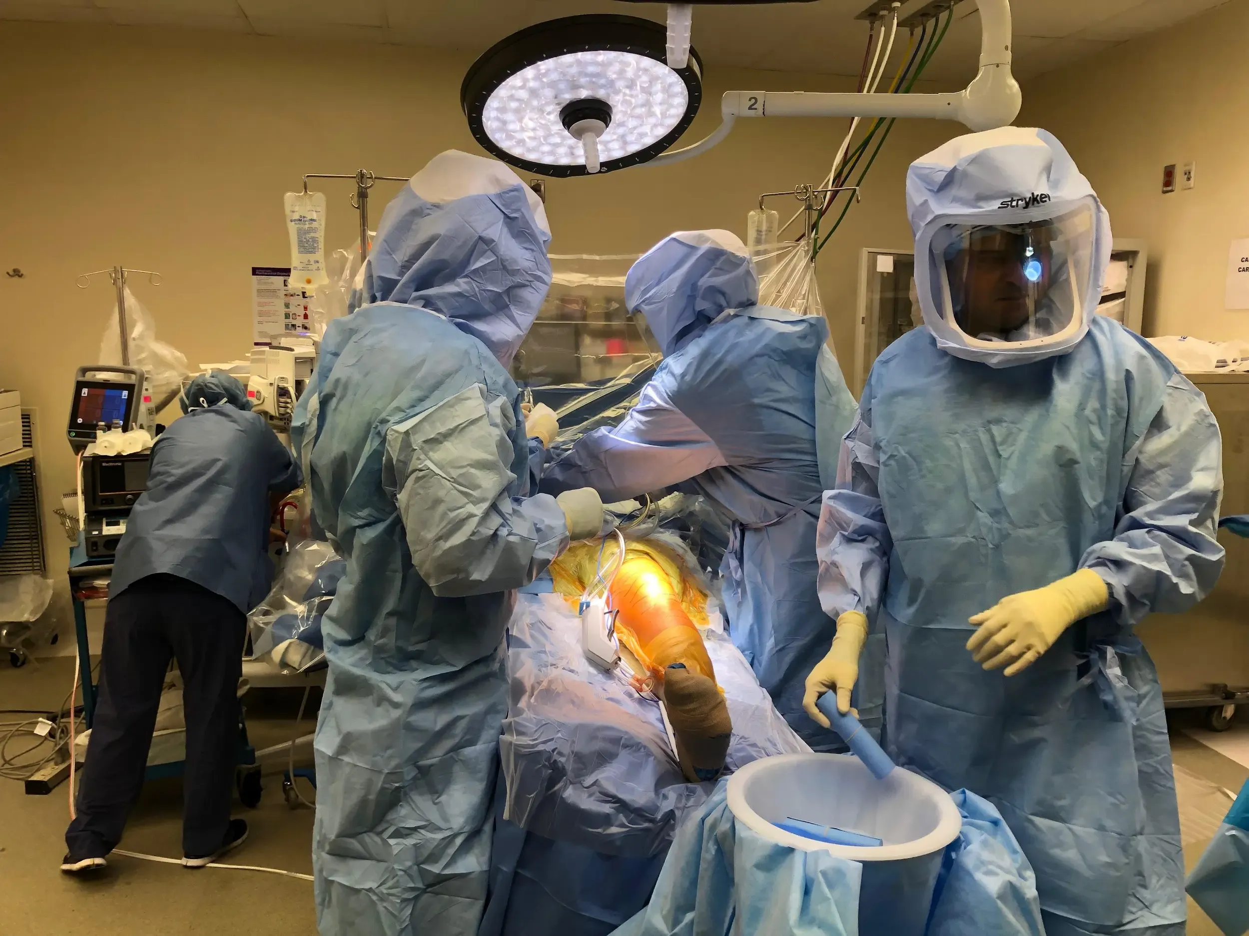 Actual footage surgeons performing the surgery