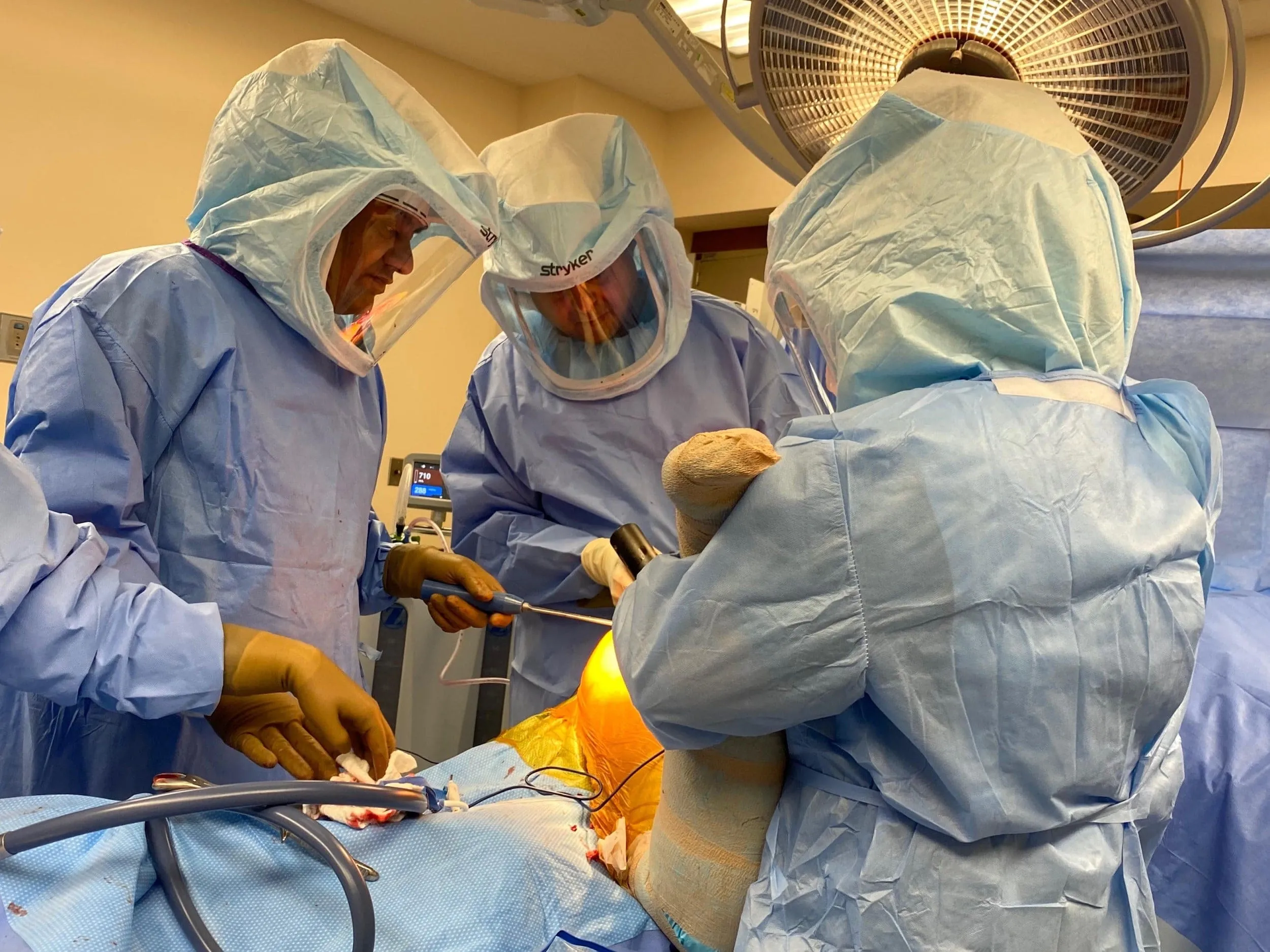 Doctors performing surgery