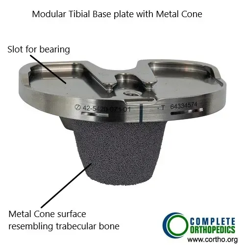 componente tibial odular con cono metafisario